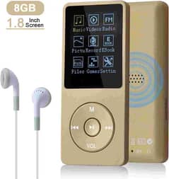 Slim Music Player 8 GB Portable Lossless Sound, Screen MP3 Player