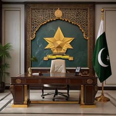 Indoor Pakistan Flag &Golden Pole for Office Decoration | Country Flag