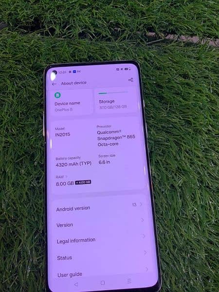 One Plus 8 128 Gb rom /8 gb ram+4 extandable PTA Approved limited 1