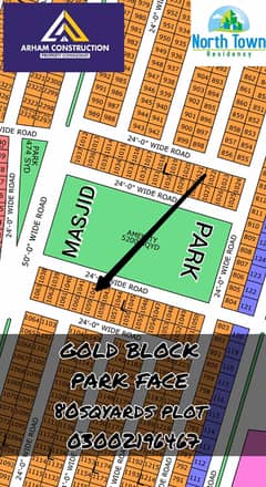 NORTH TOWN RESIDENCY PHASE 1 GOLD BLOCK 80syd park face plot
