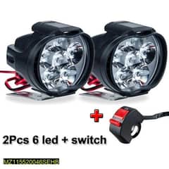 2 pcs Bike Headlights plus switch  LED White, whatsapp (03145156658)