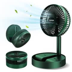 Portable Table Fan Rechargeable Battery USB Desktop Folding Fan