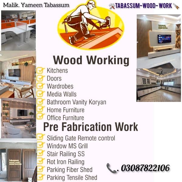 carpenters, woodworks, Mediawall, cabinet, Home office repairs service 2