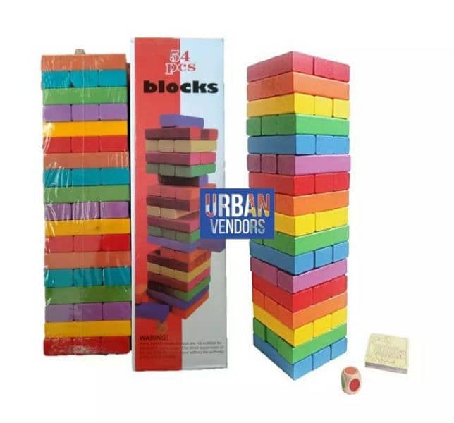 JENGA GAME BIG SIZE (MULTI COLOR) NEW 1