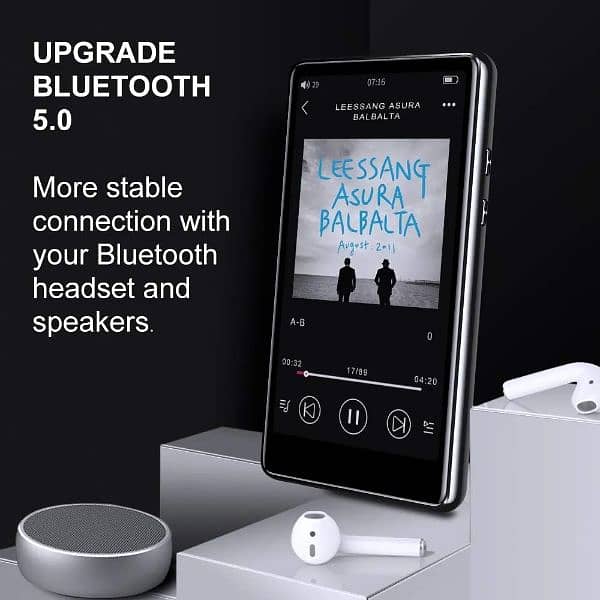 Mp4 Player Bluetooth 5.0, Tengsen 4.0"  MP3 Mp4 Music Player 7