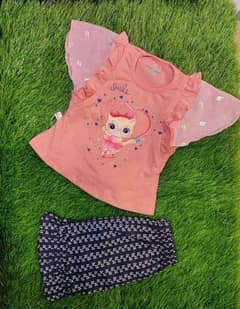 Baby Girl's Cotton Blended Shirt And Trouser Set free home delivery