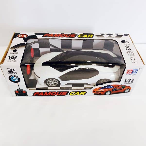 REMOTE CONTROL FAMOUS CAR WITH 3D LIGHTS RECHARGEABLE/CELL OPERATED 6