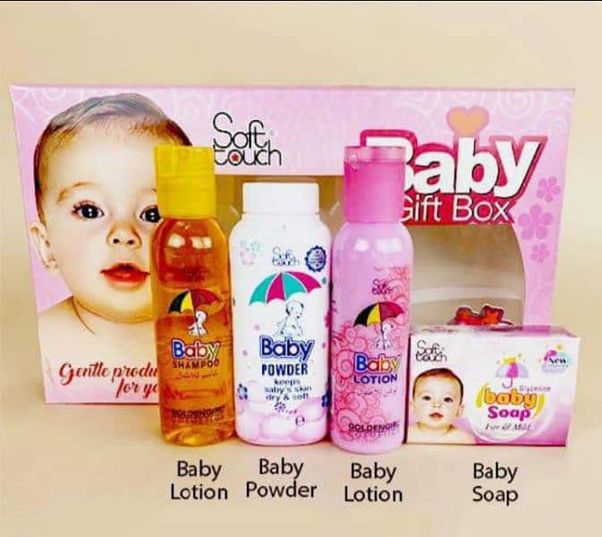 Pack Of 4 Soft Touch Baby Gift Box all baby accessories available 0