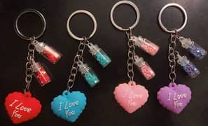 cute love heart with two bottles keychains For Girls Fashion Gift