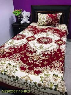 2 Pcs Cotton Printed Single Bedsheet