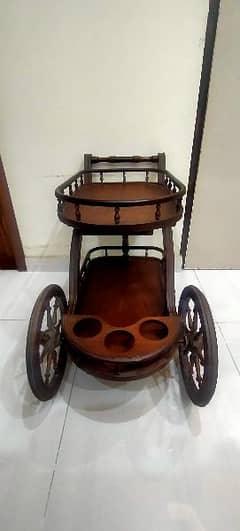 Very durable wooden trolley