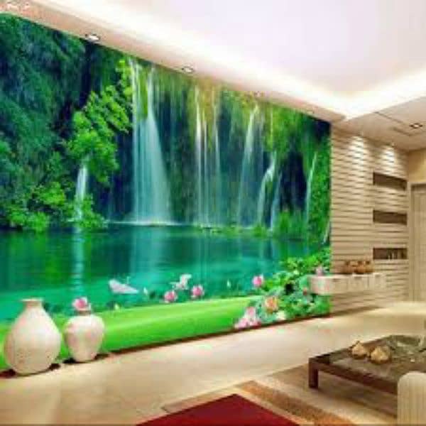 Pvc panel,wallpaper,ceiling,wood vinyl floor, blind,grass,paint,tvunit 2