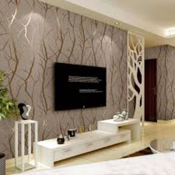 Pvc panel,wallpaper,ceiling,wood vinyl floor, blind,grass,paint,tvunit 3