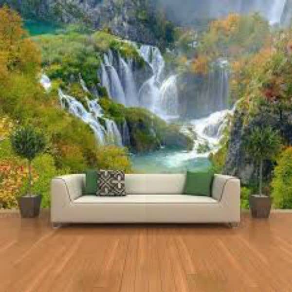 Pvc panel,wallpaper,ceiling,wood vinyl floor, blind,grass,paint,tvunit 2