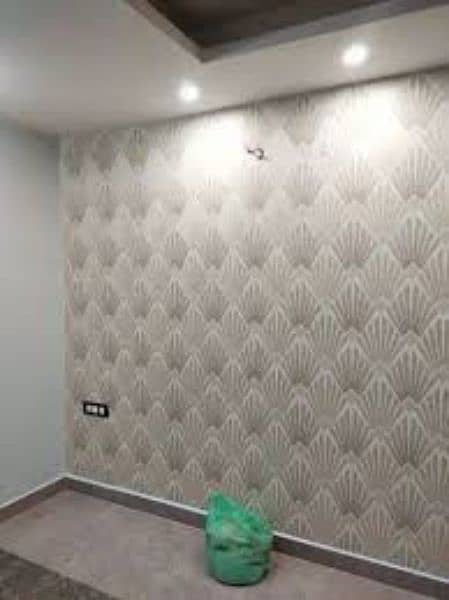 Pvc panel,wallpaper,ceiling,wood vinyl floor, blind,grass,paint,tvunit 4