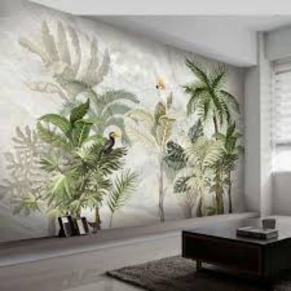 Pvc panel,wallpaper,ceiling,wood vinyl floor, blind,grass,paint,tvunit 5