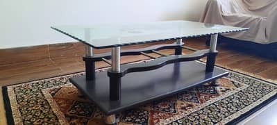 Polished 01 Centre Table & 02 Small tables with Glass Tops**Almost New