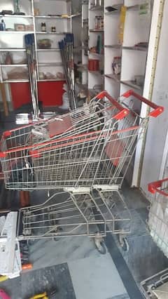 Shop Racks and Shopping Trolley