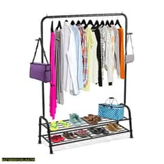 Multi- Purpose Cloth Stand and Shoe Rack (Stainless Steel)