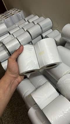 Barcode sticker labels ,  wax ribbon , thermal rolls