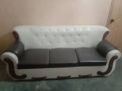 7 seater leather Brown half white colour style  new condition