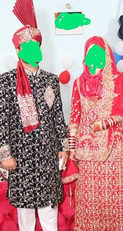 Bridal nikkah dress red color.