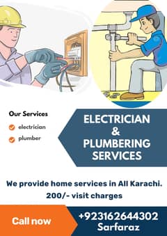 Electrician | Plumber | Electrician & Plumbering Services in Karachi |