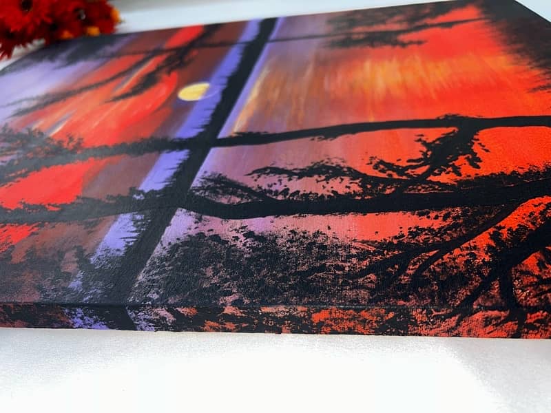 Acrylic Painting on Canvas | Sunset Painting | Detailing Painting | 4