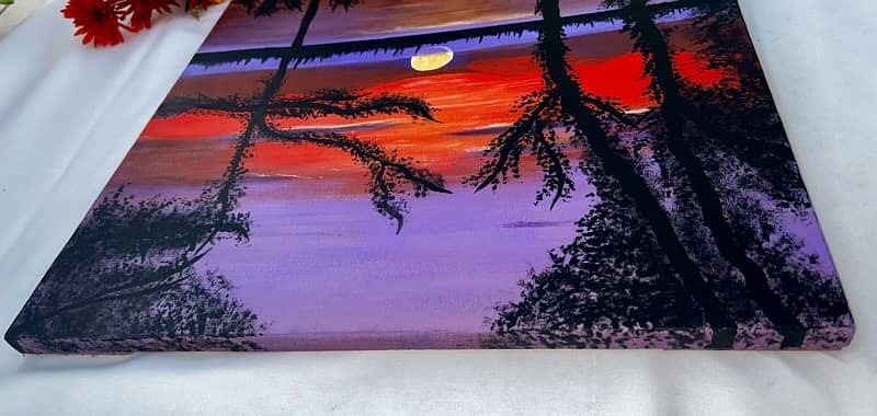 Acrylic Painting on Canvas | Sunset Painting | Detailing Painting | 5