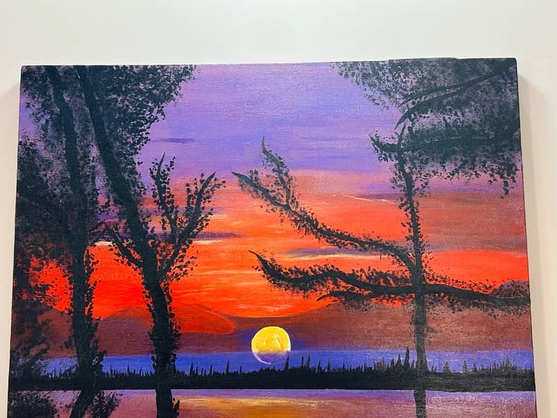 Acrylic Painting on Canvas | Sunset Painting | Detailing Painting | 6