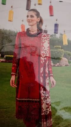 winter 3 pc karandi emb dress with wool shawl