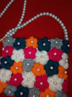 Crochet Puff Flowers Bag