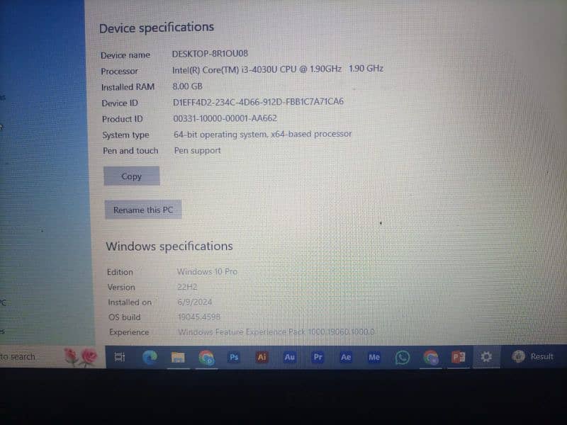 Dell latitude 3540  core i3 4th generation 8 GB Ram - 256 GB SSD Hard 5