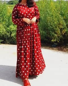 Red Long Polka Dots Maxi