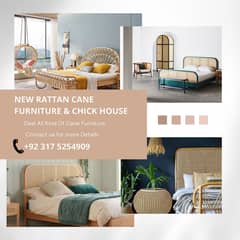 Bedset/side table/double bed/cane bedset/table