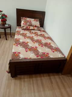 2 Single bed beautiful design with all wood frame without mattress