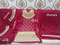 Maroon Peplum with Gharara/Trouser