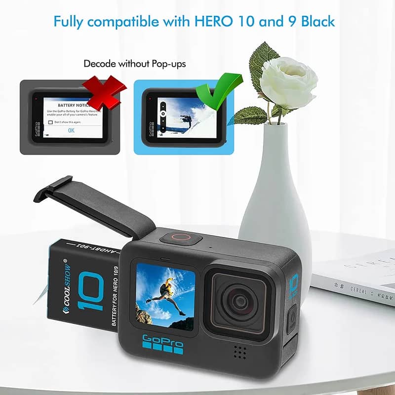 Gopro HERO 9/10/11/12 hight capacity Battery with charging box 6