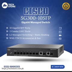 Cisco SG300-10 10-Port Gigabit Managed Switch 2x SFP (Open Box)