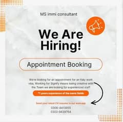 Experience Staff For Appointment