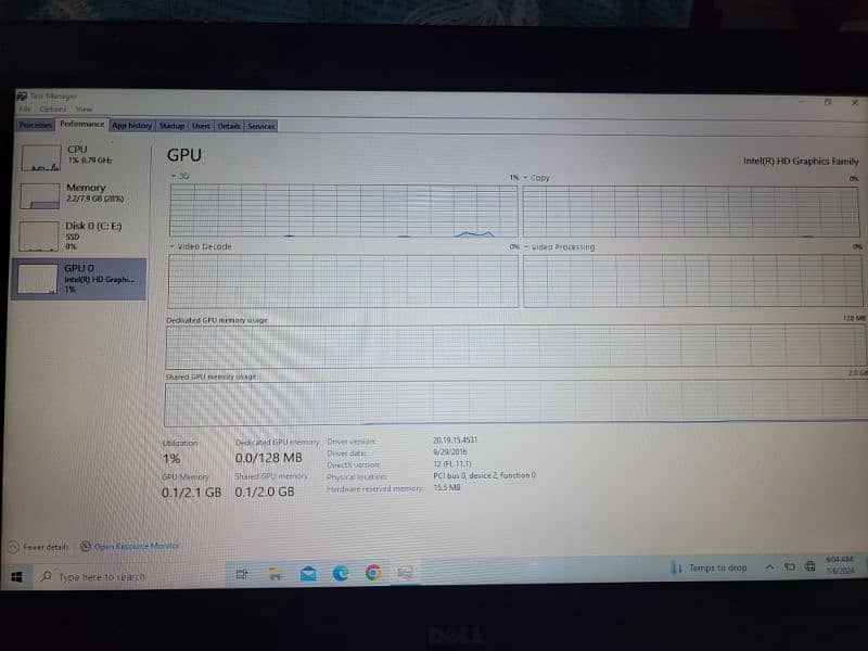 Dell Intel Core i5-4210U CPU 2.40 GHz Touch screen 4