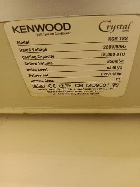 1.5 ton Kenwood split ac 2