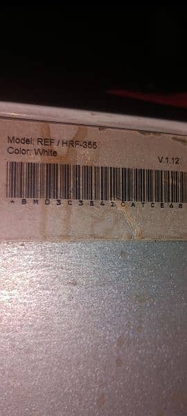 Refrigerator Model ref HRF 355 white colour 4