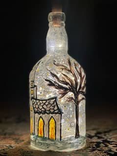 bottle glass  art lamp handmade.