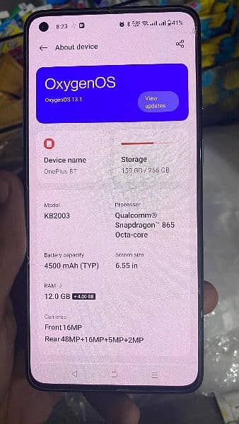 OnePlus 8t used condition PTA approved 12/256GB 4