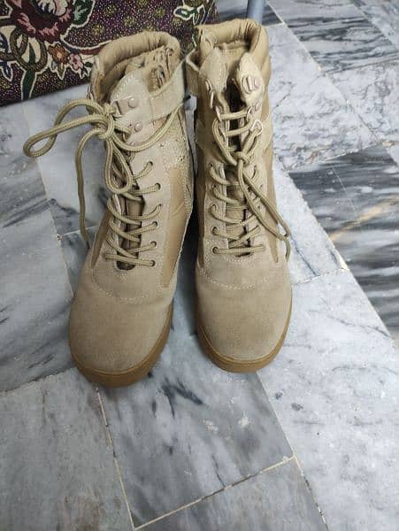 Army long shoes with zipper 3