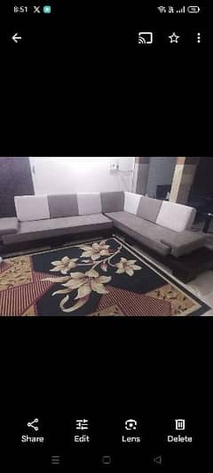 L shaped sofa with center table set of 3