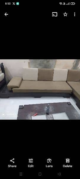 L shaped sofa with center table set of 3 5