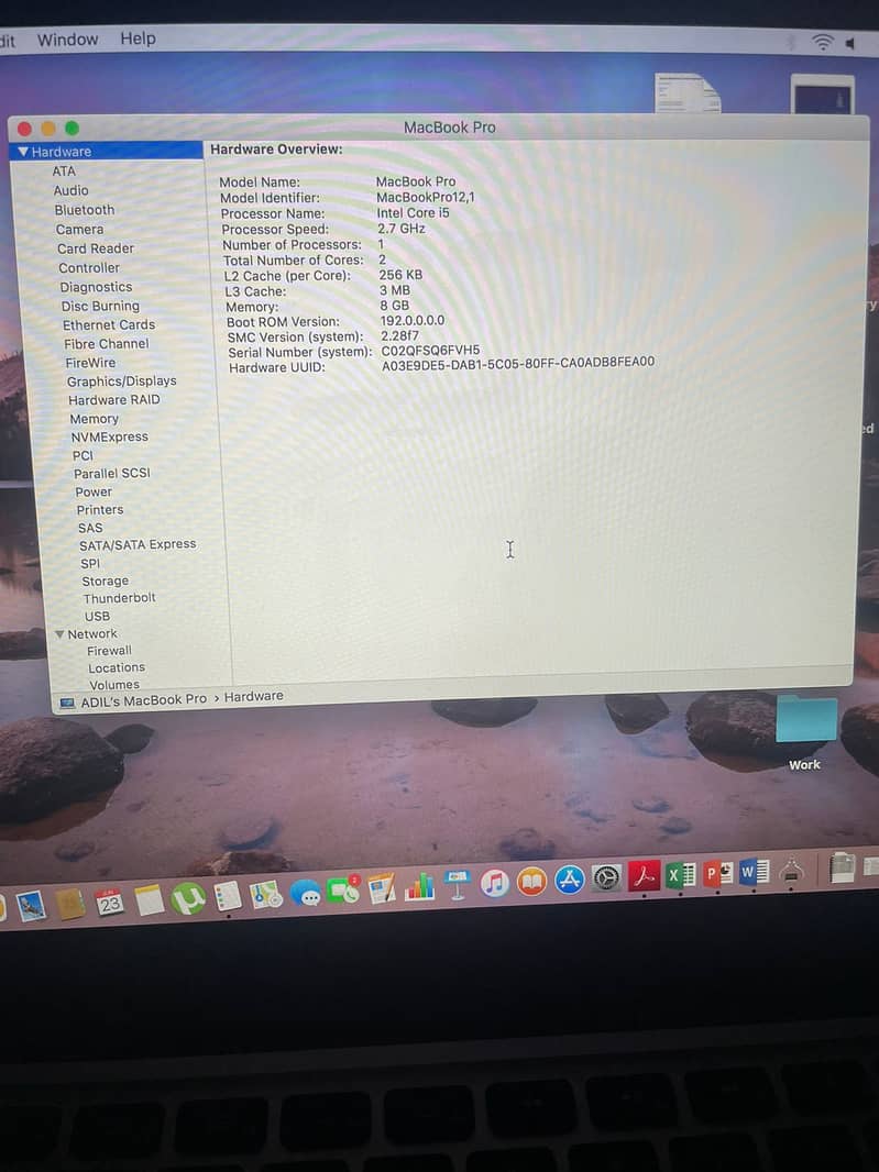 MacBook Pro(Retina,13.3-inc,Early 2015),Processor 2.7GHz Intel Core i 10