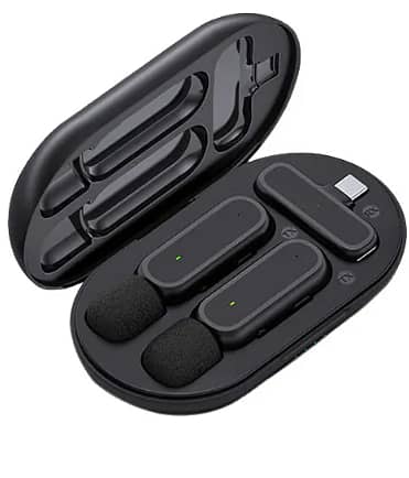 K61 Wireless Microphone - Portable Charging Case - 3 in 1 Connector 8